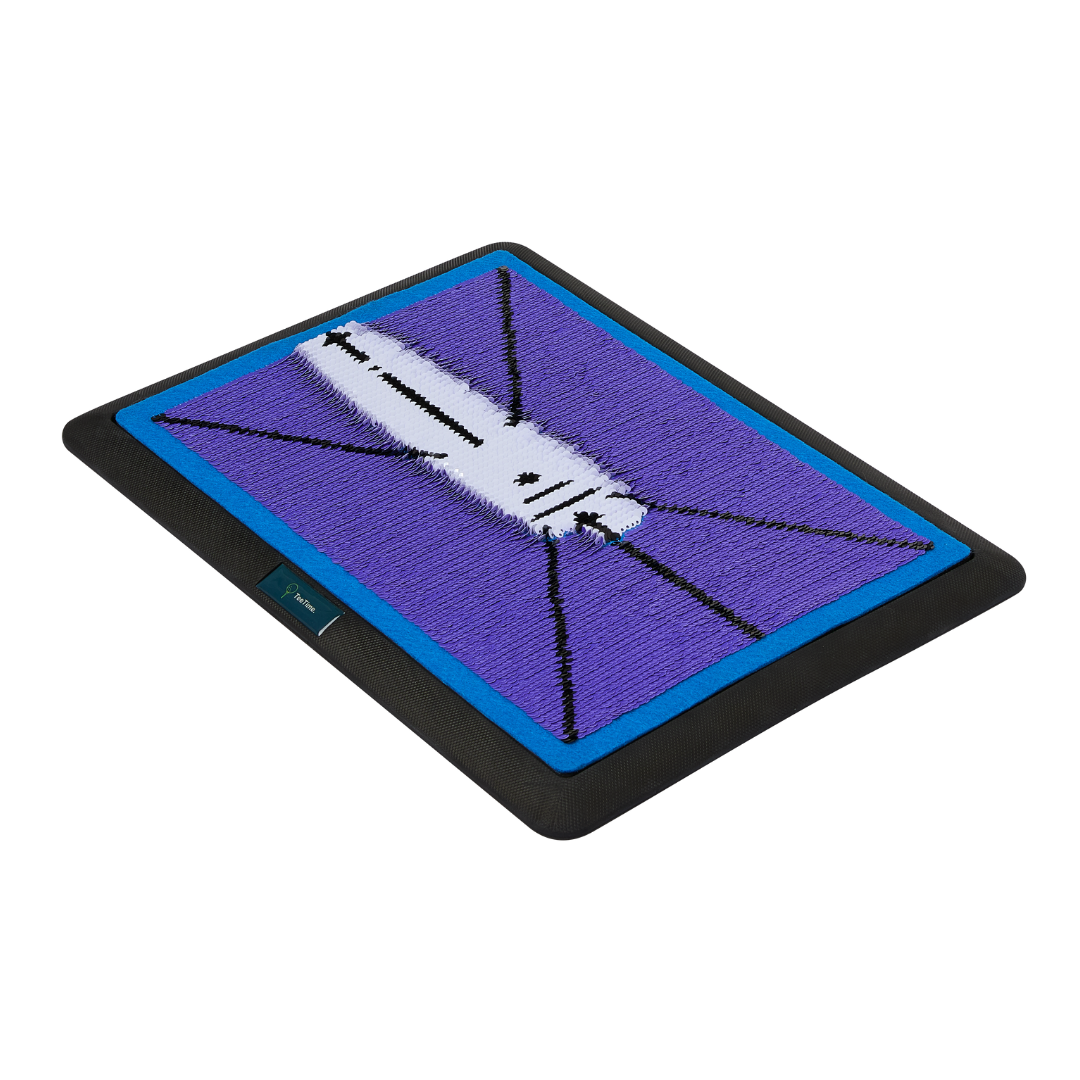 TeeTime Golf Practice Mat - Patent Pending - Versatile Swing Trainer with Interchangeable Surfaces, Dual-Tone Sequin Design - Ideal for Indoor/Outdoor Golf Training - Includes Carry Clip