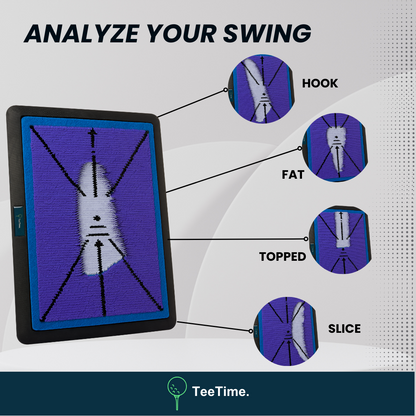 TeeTime Golf Practice Mat - Patent Pending - Versatile Swing Trainer with Interchangeable Surfaces, Dual-Tone Sequin Design - Ideal for Indoor/Outdoor Golf Training - Includes Carry Clip