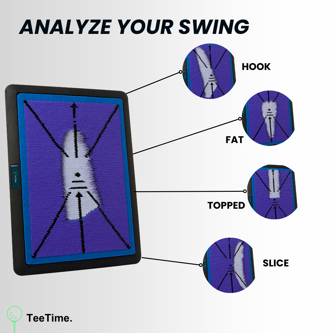 TeeTime Golf Practice Mat - Patent Pending - Versatile Swing Trainer with Interchangeable Surfaces, Dual-Tone Sequin Design - Ideal for Indoor/Outdoor Golf Training - Includes Carry Clip